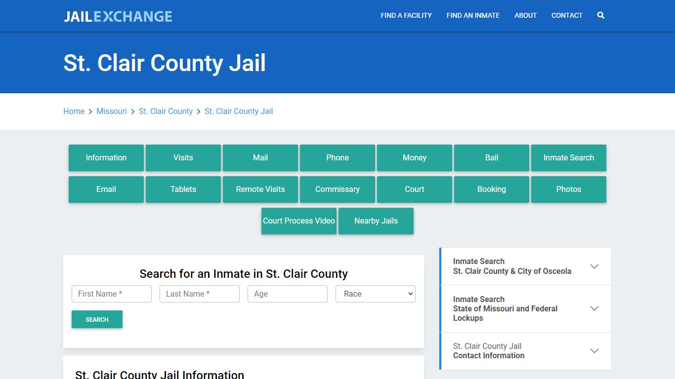 St. Clair County Jail Roster Lookup, MO, Inmate Search