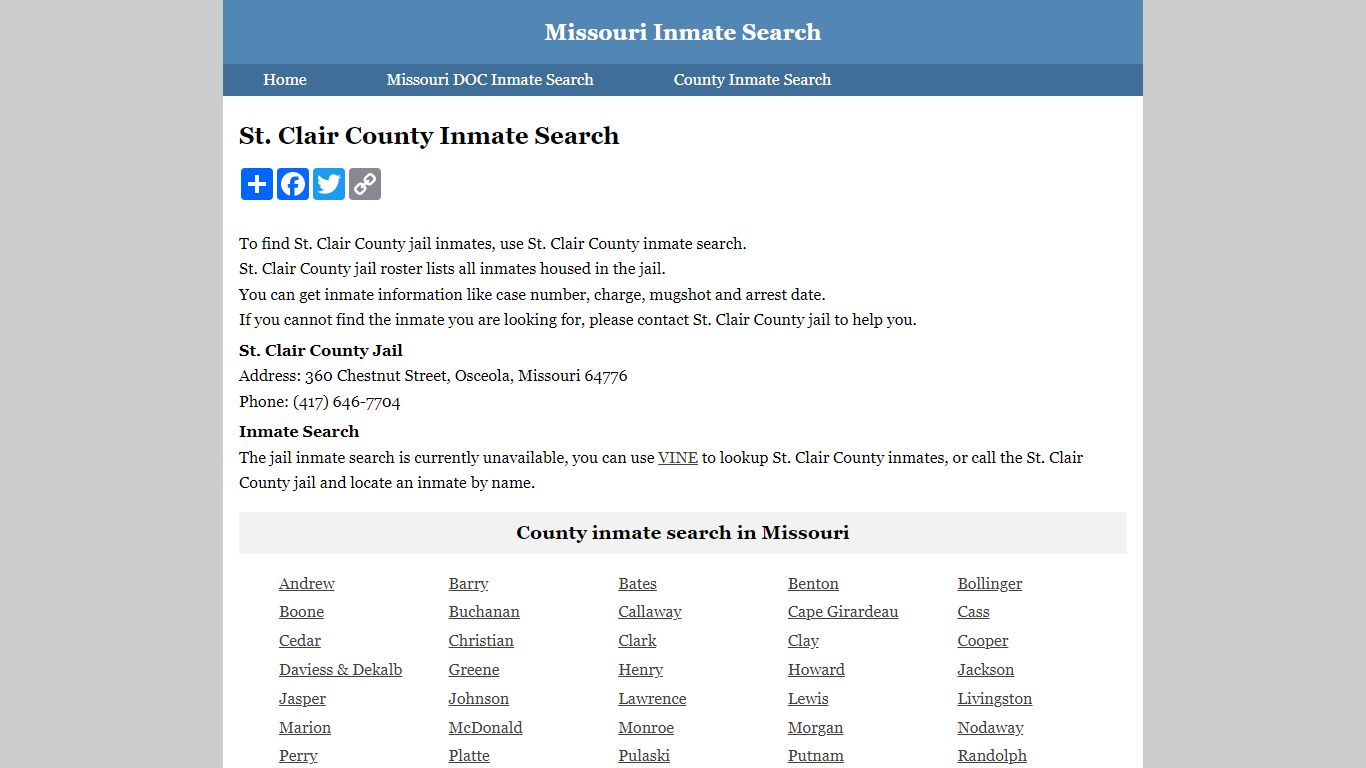 St. Clair County Inmate Search